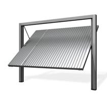 Portão Contrapeso de Aço Galvanizado com Chapa Frisada 220x285cm Mecal Cinza Portão Contrapeso de Aço Galvanizado com Chapa Frisada 220x285cm Mecal Cinza