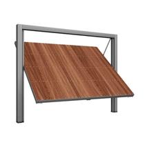 Portão Contrapeso de Aço Galvanizado com Painel em Madeira sem Porta Auxiliar 220x240 Req: 8,7 Portão Contrapeso de Aço Galvanizado com Painel em Madeira sem Porta Auxiliar 220x240 Req: 8,7