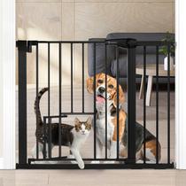Portão de bebê COMOMY Auto Close com porta para gatos 75-103 cm
