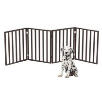 Portão de Madeira Dobrável para Pets PETMAKER - 4 Painéis (72x60cm) - Marrom Portão de Madeira Dobrável para Pets PETMAKER - 4 Painéis (72x60cm) - Marrom