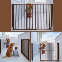 Portão de Segurança Alumínio para Criança e Pet Altura 85cm e Largura Regulável 85 a 150cm