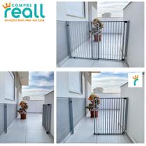 Portão de Segurança Crianças e PET Altura de 85cm e Largura Regulável de 105 a 200cm Alumínio Portão de Segurança Crianças e PET Altura de 85cm e Largura Regulável de 105 a 200cm Alumínio