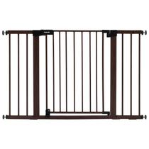 Portão de Segurança para Bebê BABELIO - 74-122cm - Fechamento Automático - Design Madeira Preta