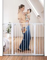 Portão de Segurança para Bebê COMOMY 36 - Extra Alto para Escadas e Portas (Branco)