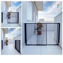 Portão de Segurança para Crianças e PET em ALumínio Largura Regulável de 58 a 100cm e Altura 85cm