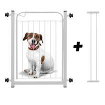 Portão de Segurança Pet Cães Bebês 80x70cm com Extensor 10cm