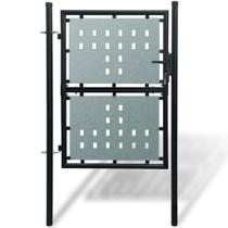 Portão de vedação de porta única preto vidaXL Barreira de segurança de aço pesado com fechadura e 3 chaves, reforço galvanizado, fácil instalação em jardim, pátio e terraço Portão de vedação de porta única preto vidaXL Barreira de segurança de aço pesado com fechadura e 3 chaves, reforço galvanizado, fácil instalação em jardim, pátio e terraço