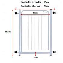 Portão - P/ Porta e Corredor Vão 70cm Crianças, Bebês, Cães - Prodog Pet