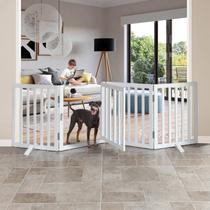 Portão para Cachorro Dobrável SFJC - 24" de Altura - com Porta - Branco Portão para Cachorro Dobrável SFJC - 24" de Altura - com Porta - Branco