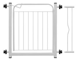 Portão para Cachorros Grade Pet 69cm A 83cm Com Extensor de 10 Cm BRANCO AÇOMIX
