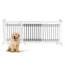 Portão para Cães Bonnlo Ajustável 94-173cm de Madeira para Uso Interno Portão para Cães Bonnlo Ajustável 94-173cm de Madeira para Uso Interno