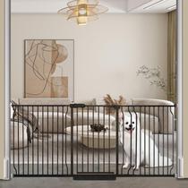 Portão para cães COSEND extra largo 194-219 cm em metal preto