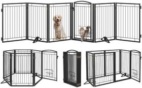 Portão para cães Klarana Metal Independente com porta para gatos com 120 cm de largura