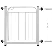 Portão Pet Cães Bebês Largo 69 a 84cm Extensor 10cm Branco