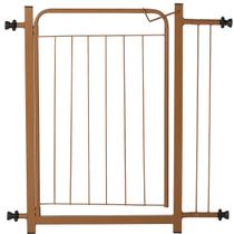 Portão Pet Cães Bebês Largo 69 a 84cm Extensor 10cm Marrom