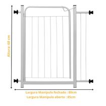 Portão Pet Cães Cachorro Grade Segurança Bebês 80 A 85cm Itagold