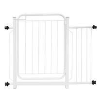 Portão Pet Grade de Porta Proteção Móvel Segurança para Bebê Criança Cão 78 A 102cm Branco