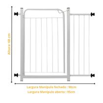 Portão Pet Grade Para Cães Crianças Proteção para Bebês Acompanha Ext 20cm Small Branco