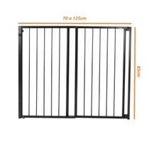 Portão Proteção Criança Pet Expansivo De 70 A 125Cm Preto