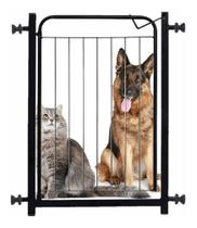 Portão Proteção Pet Cachorro 69 a 84 cm + Extensor Criança Cães Preto