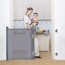 Portão Retrátil de Segurança para Bebês e Pets, 0-55', 33' de altura, Interior e Exterior (Cinza)