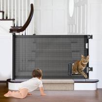 Portão Retrátil para Bebês GROWNSY (33cm x 140cm) com Porta para Gatos Portão Retrátil para Bebês GROWNSY (33cm x 140cm) com Porta para Gatos