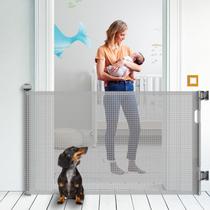 Portão retrátil para bebês KYXAIN 86 cm A x 140 cm W Mesh Safety
