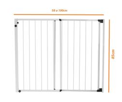 Portão Segurança Criança Largura Regulável 70 A 125Cm Branco