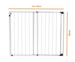Portão Segurança Criança Largura Regulável 70 A 125Cm Branco