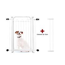 Portão Slin Grade Para Pet e Bebês Com Extensor 10cm Branco