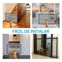 Portão Tela Proteção Protect Pet 150x70cm Cães Pequeno Porte Malha Cerca para Crianças