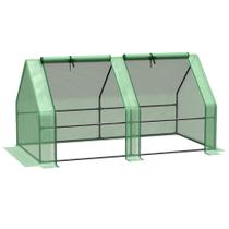 Portas dobráveis com tampa de PE Greenhouse Outsunny 183x91x91 cm