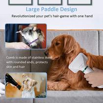Portátil 2-em-1 cão secador de cabelo casa cão grooming pente escova de pele ventilador de velocidade ajustável temperat