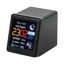 Portátil Inteligente Wifi Estação Meteorológica Despertador Display Temperatura Umidade Tempo Bonito