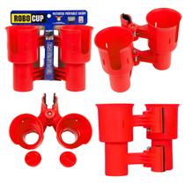Portavasos ROBOCUP rojo para bebidas, caña de pescar, barco y playa