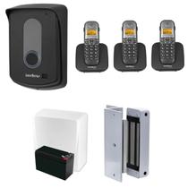 Porteiro Campainha Interfone Bivolt Sem Fio Intelbras Tis 5010 3 Extensões de Audio e Fechadura Eletroima