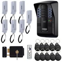 Porteiro Coletivo Interfone Collective Eletronico 7 Pontos 36 Chaveiros e Fechadura Intelbras