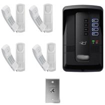 Porteiro Coletivo Predio Residencia Com 4 Interfones E Botoeira Intelbras