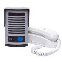 Porteiro Eletrônico AGL P20, 12V, Proteção Contra Chuva, Bivolt, Cinza e Monofone Branco alimentação interna