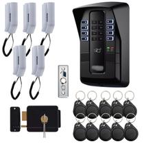 Porteiro Interfone Coletivo Kit 5 Pontos Residencial Comercial Completo Com Fechadura e Tags Intelbras