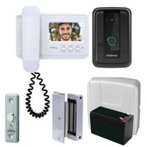 Porteiro Interfone Eletronico Campainha Com Fio Camera Video Porteiro Intelbras Tela 4 Pol e Fechadura Eletroima