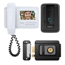 Porteiro Interfone Eletronico Campainha Com Fio Camera Video Porteiro Intelbras Tela 4 Pol e Fechadura Fx 500