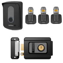 Porteiro Interfone Sem Fio Eletronico Intelbras 3 Ramais Internos E Fechadura Fx 1500