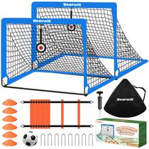 Portería de Fútbol Bearwill para Niños 4x3 pies con Balón de Fútbol, Escalera y Conos