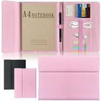 Portfólio para notebook Hehyxade A4 em couro PU macio rosa Portfólio para notebook Hehyxade A4 em couro PU macio rosa