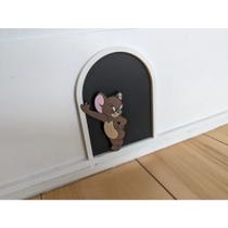 Portinha Decorativa Jerry 3D Enfeite Criativo para Rodapé, Infantil, Geek e Nerd