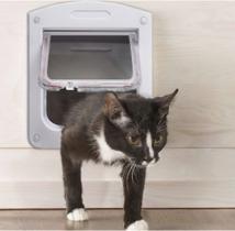 Portinha Porta De Passagem Gato Cachorro Pet Door 4 Em 1 Em Sua Casa Branco Marrom