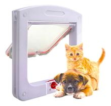 Portinha Porta De Passagem para Gato Cachorro Pet Door Branco Pratica e Facil de Instalar