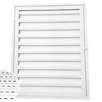 Portinhola Porta Alçapão Abrigo Ventilado 70x60 De Aço Laminado Branco Resistente Para Telhado Laje Água Luz Sótão