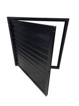 Portinhola Veneziana 80x80cm Esquerda Alumínio Preta Linha25 Portinhola Veneziana 80x80cm Esquerda Alumínio Preta Linha25